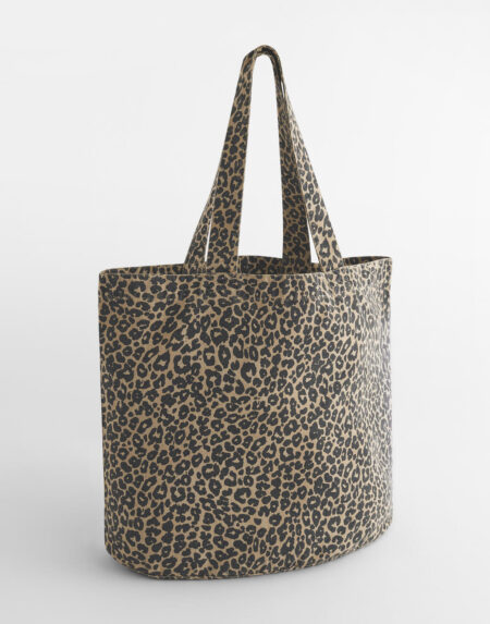 Płócienna torba shopper w panterkę