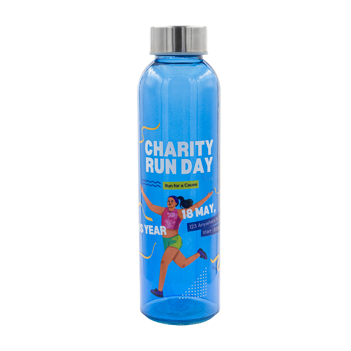 Kolorowa, szklana butelka Aqua Kuba 500 ml - obrazek 2