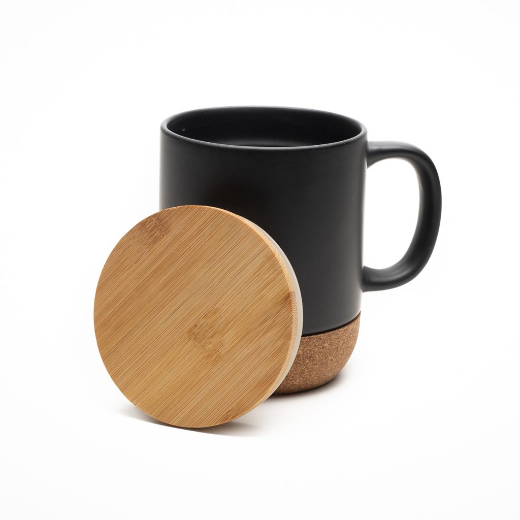Kubek ceramiczny z bambusową przykrywką Giulia - obrazek 3