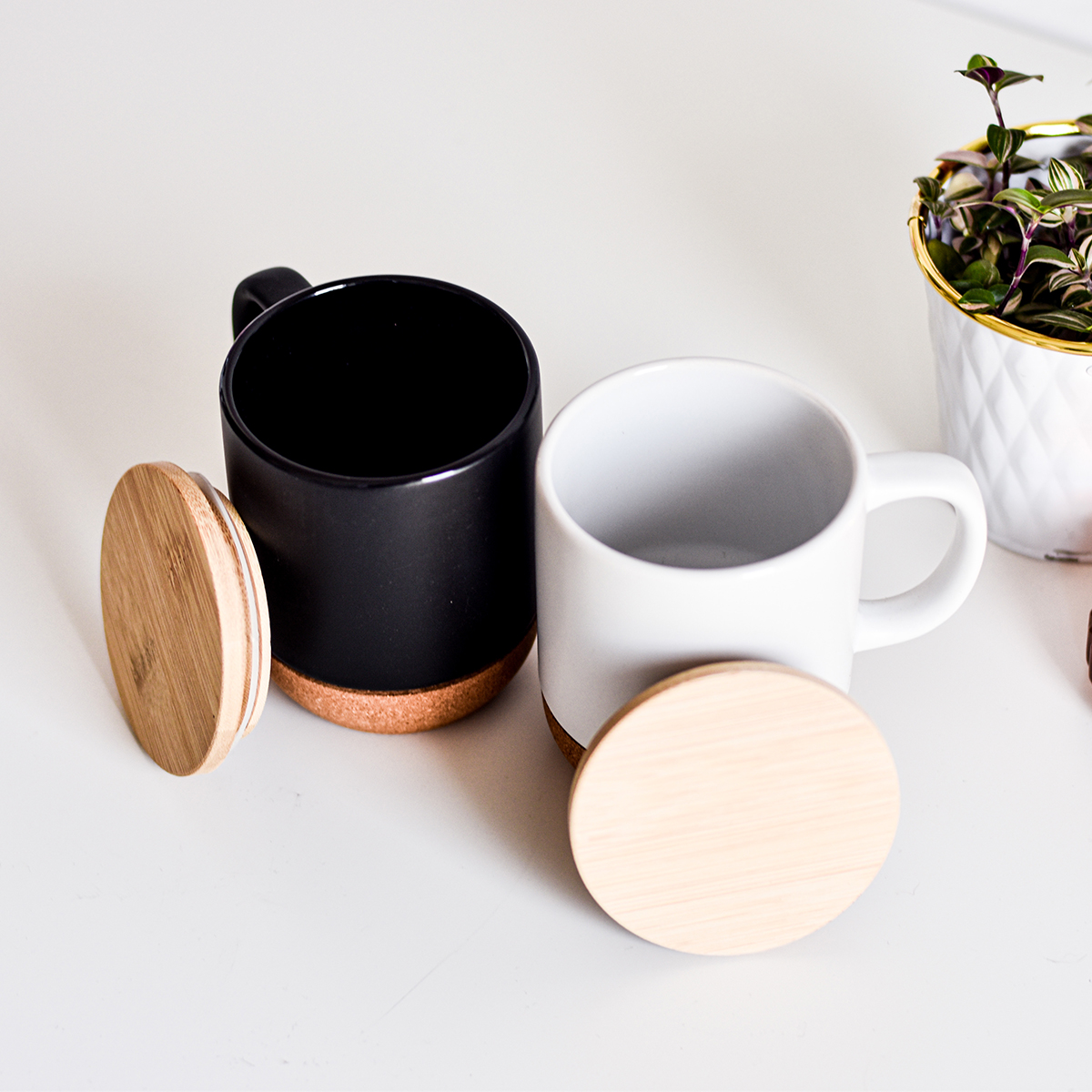 Kubek ceramiczny z bambusową przykrywką Giulia - obrazek 9