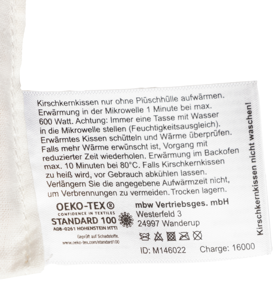 Poduszka grzewcza OEKO-TEX® wiśniowa - obrazek 2