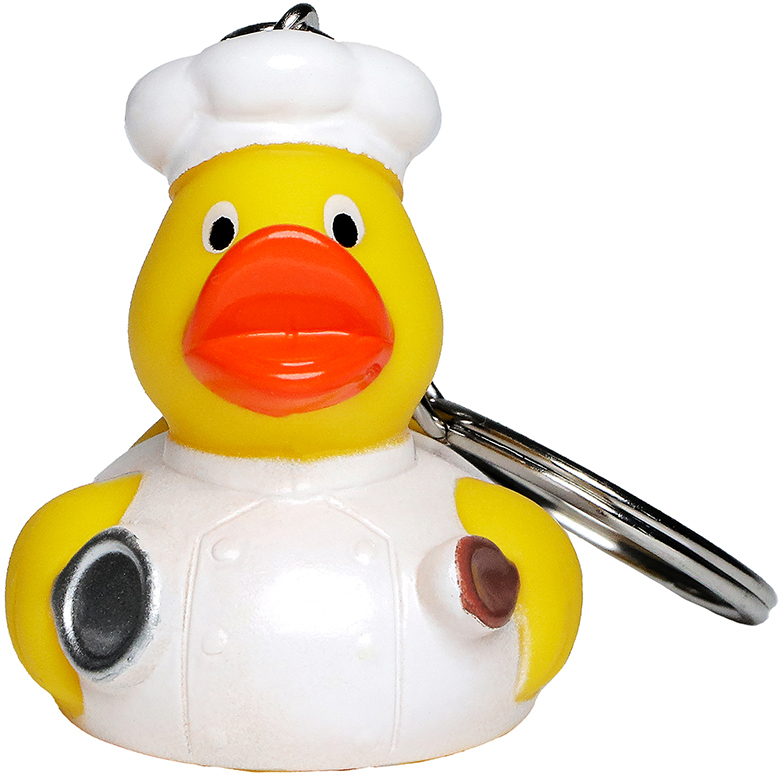 Miniaturowy brelok z kaczką kucharzem - obrazek 2