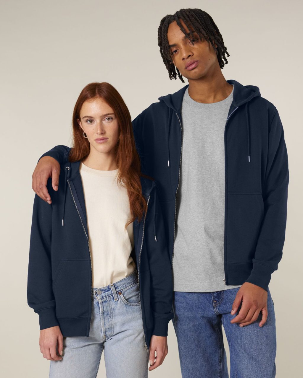 Rozpinana bluza z kapturem unisex z French Terry
