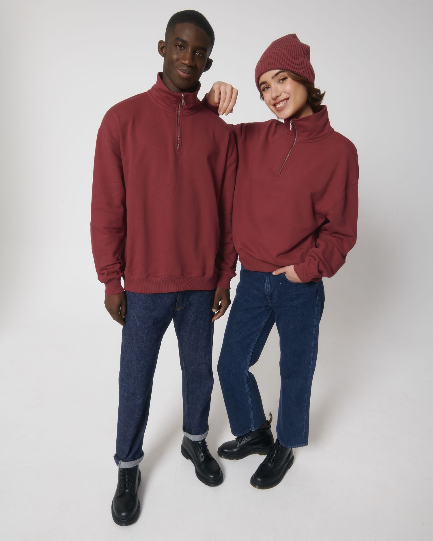 Bluza unisex boxy z krótkim zamkiem sucha w dotyku