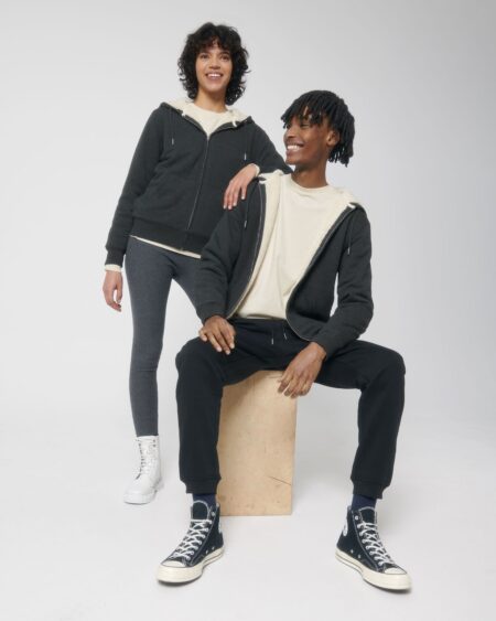Rozpinana bluza z kapturem unisex z podszewką sherpa