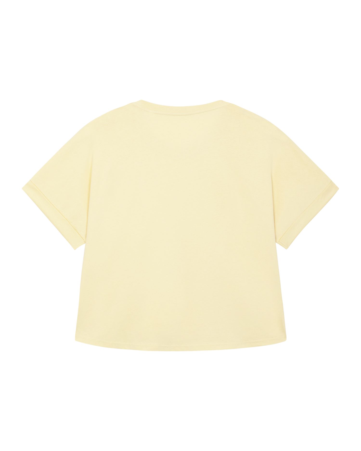 T-shirt damski oversized z podwiniętymi rękawami - obrazek 2