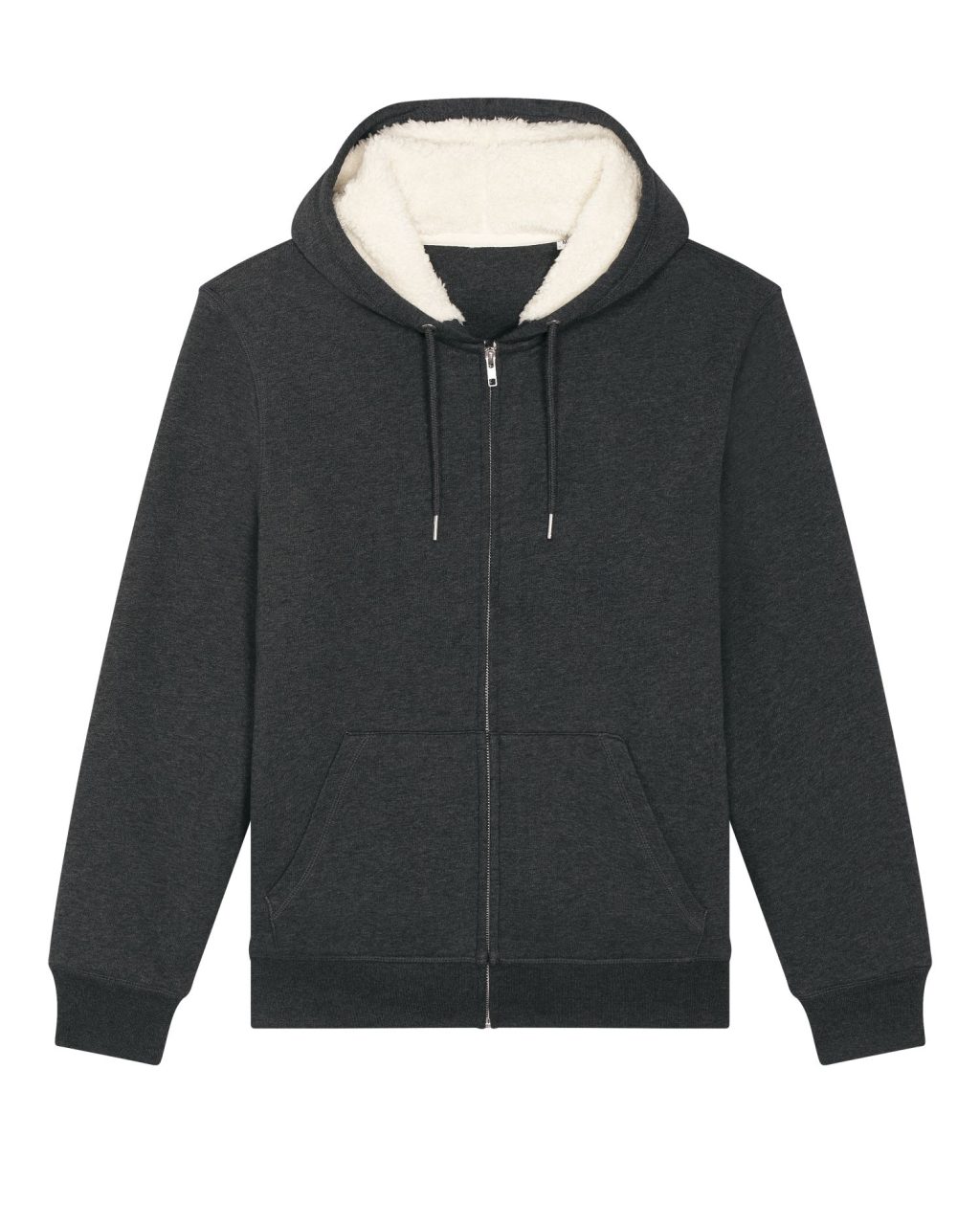 Rozpinana bluza z kapturem unisex z podszewką sherpa - obrazek 3