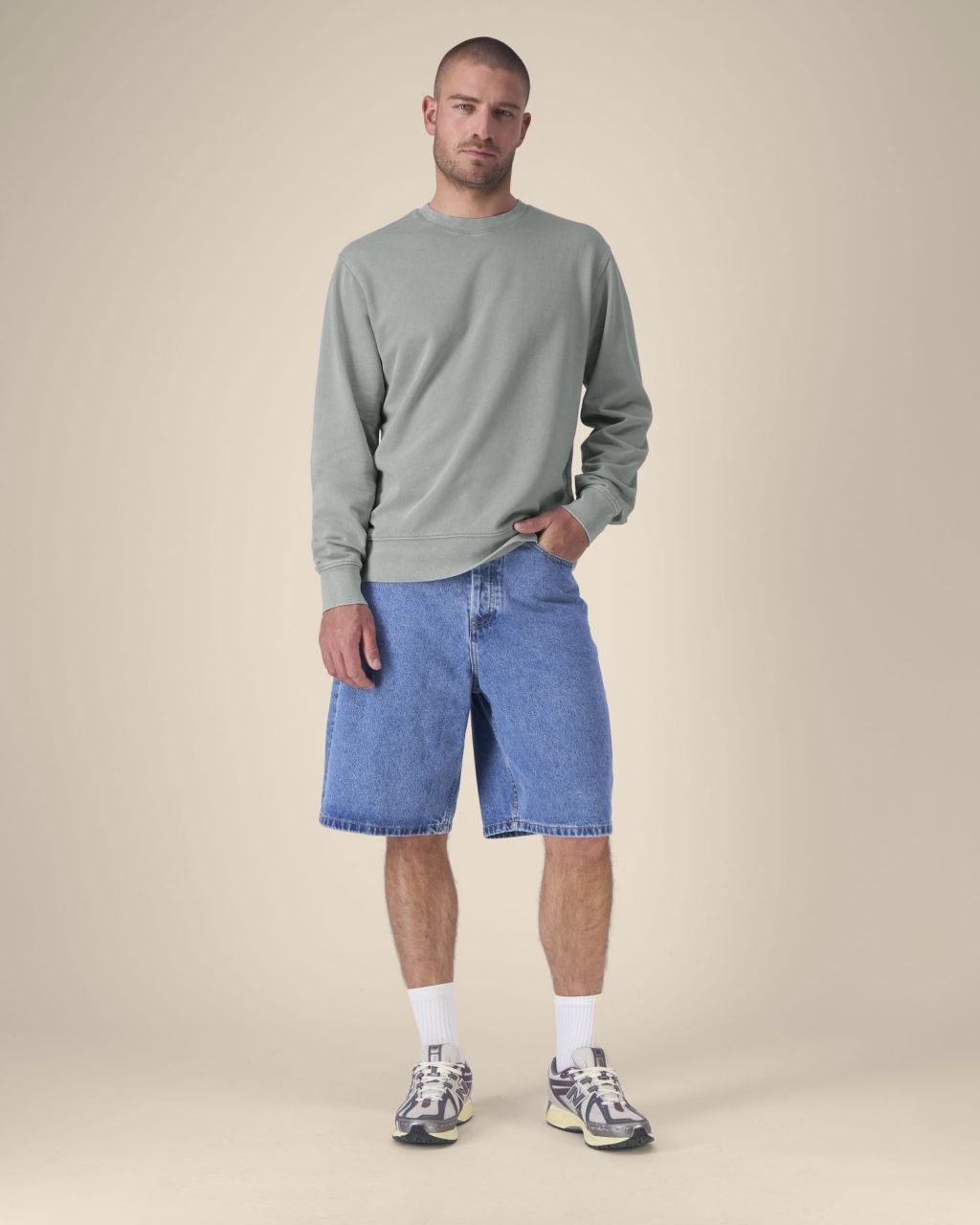 Bluza unisex crewneck garment-dyed z French Terry