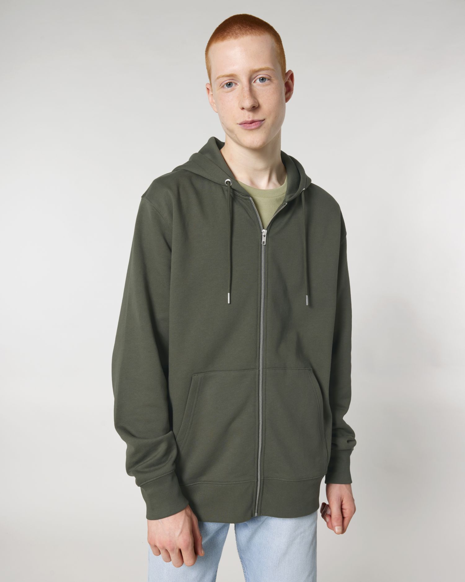 Rozpinana bluza z kapturem unisex Iconic - obrazek 4