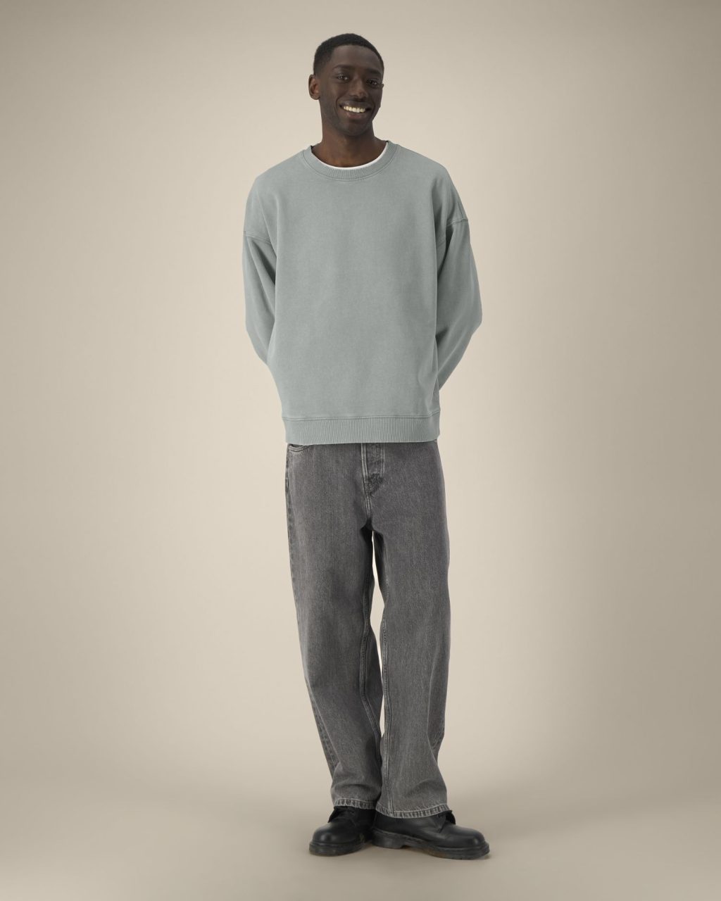 Bluza unisex crewneck oversized garment-dyed