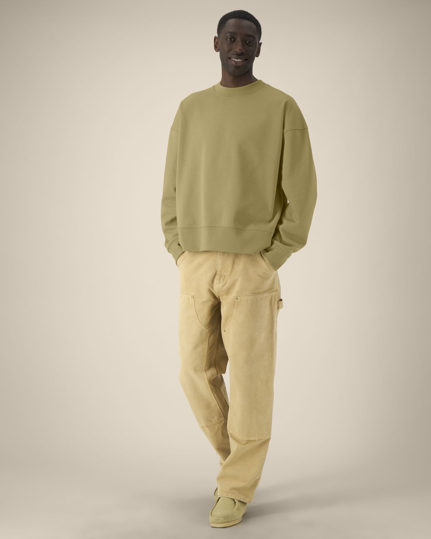 Bluza unisex crewneck boxy z bawełny z recyklingu - obrazek 12
