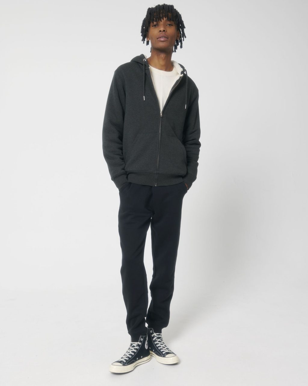 Rozpinana bluza z kapturem unisex z podszewką sherpa - obrazek 6