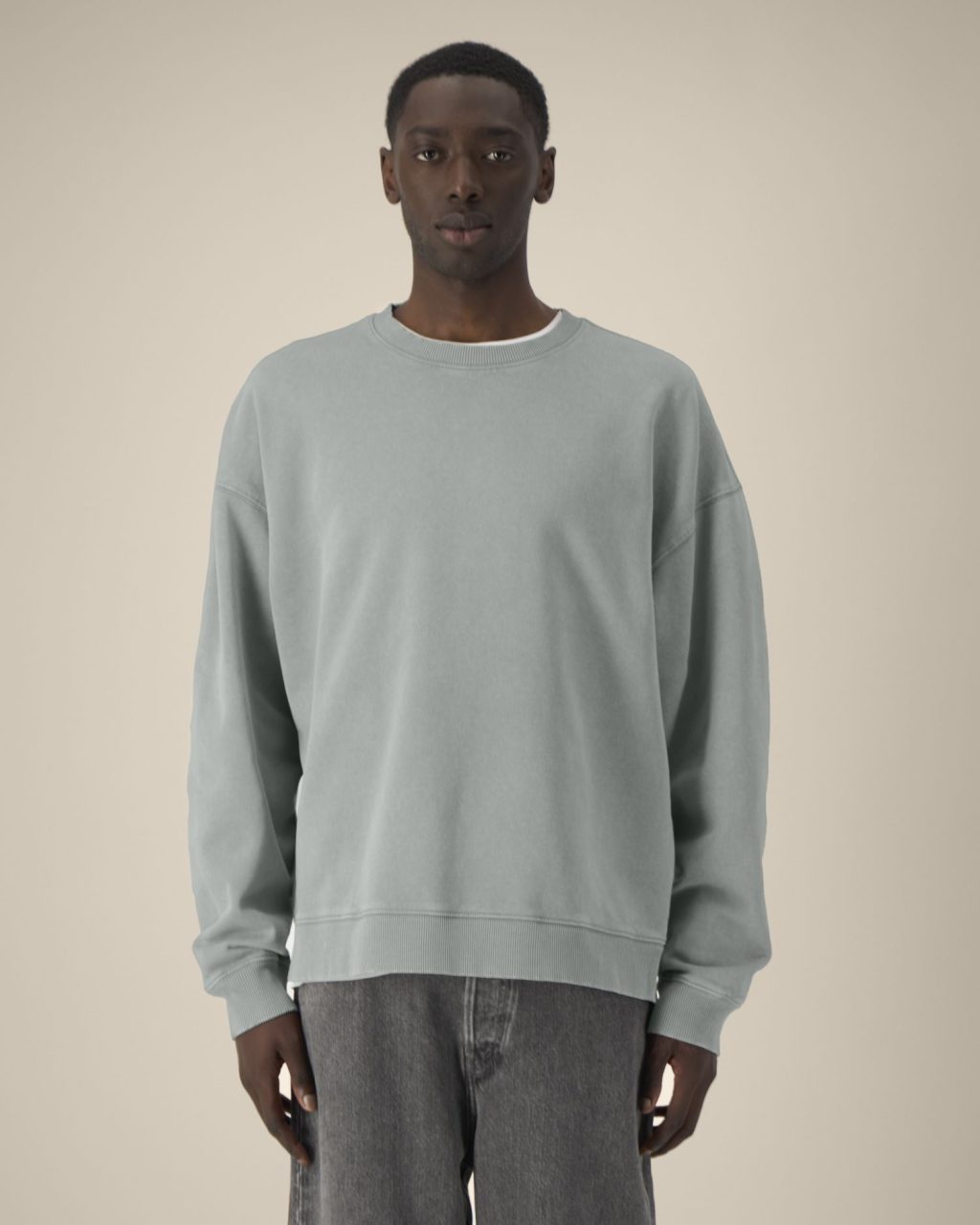 Bluza unisex crewneck oversized garment-dyed - obrazek 3