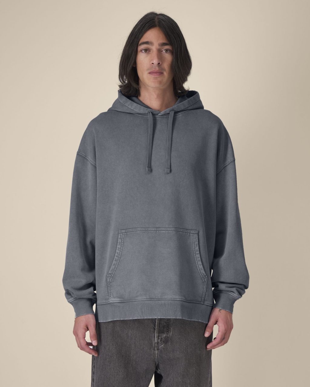 Bluza z kapturem unisex oversized garment-dyed