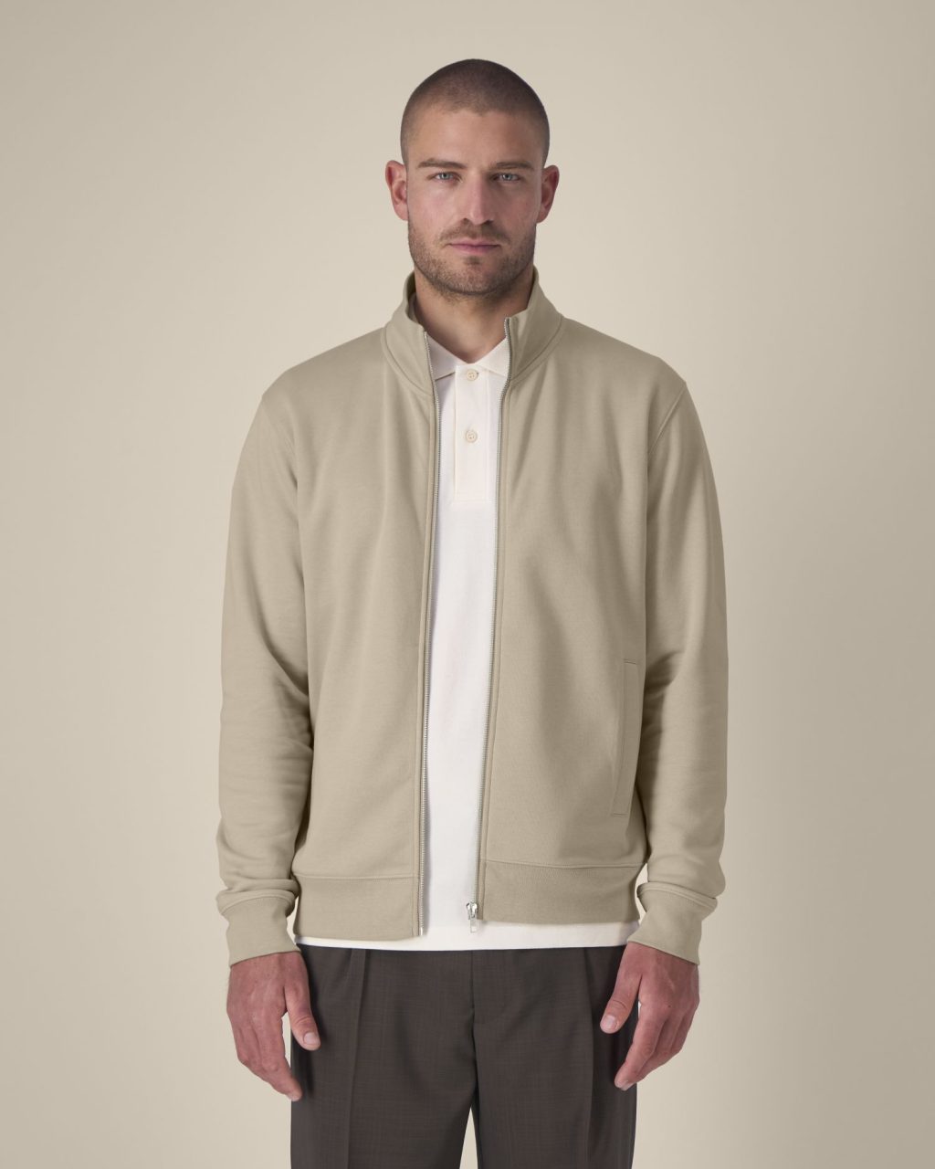 Rozpinana bluza unisex ze stójką - obrazek 3