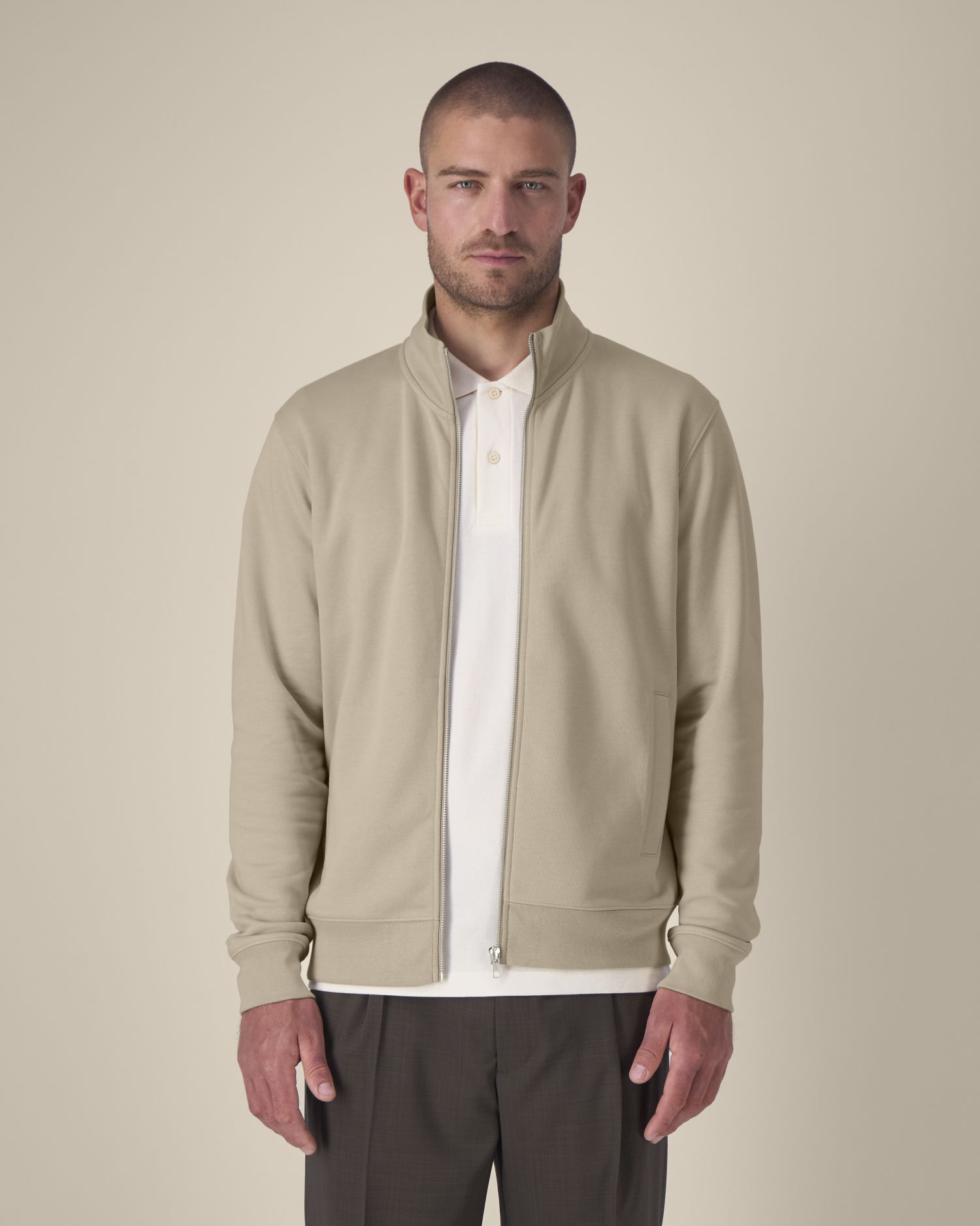 Rozpinana bluza unisex ze stójką - obrazek 3