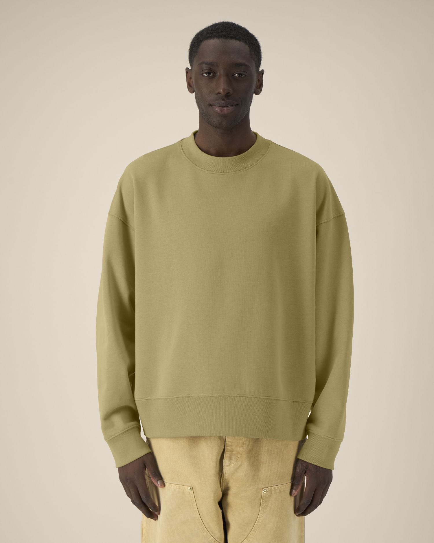 Bluza unisex crewneck boxy z bawełny z recyklingu - obrazek 2