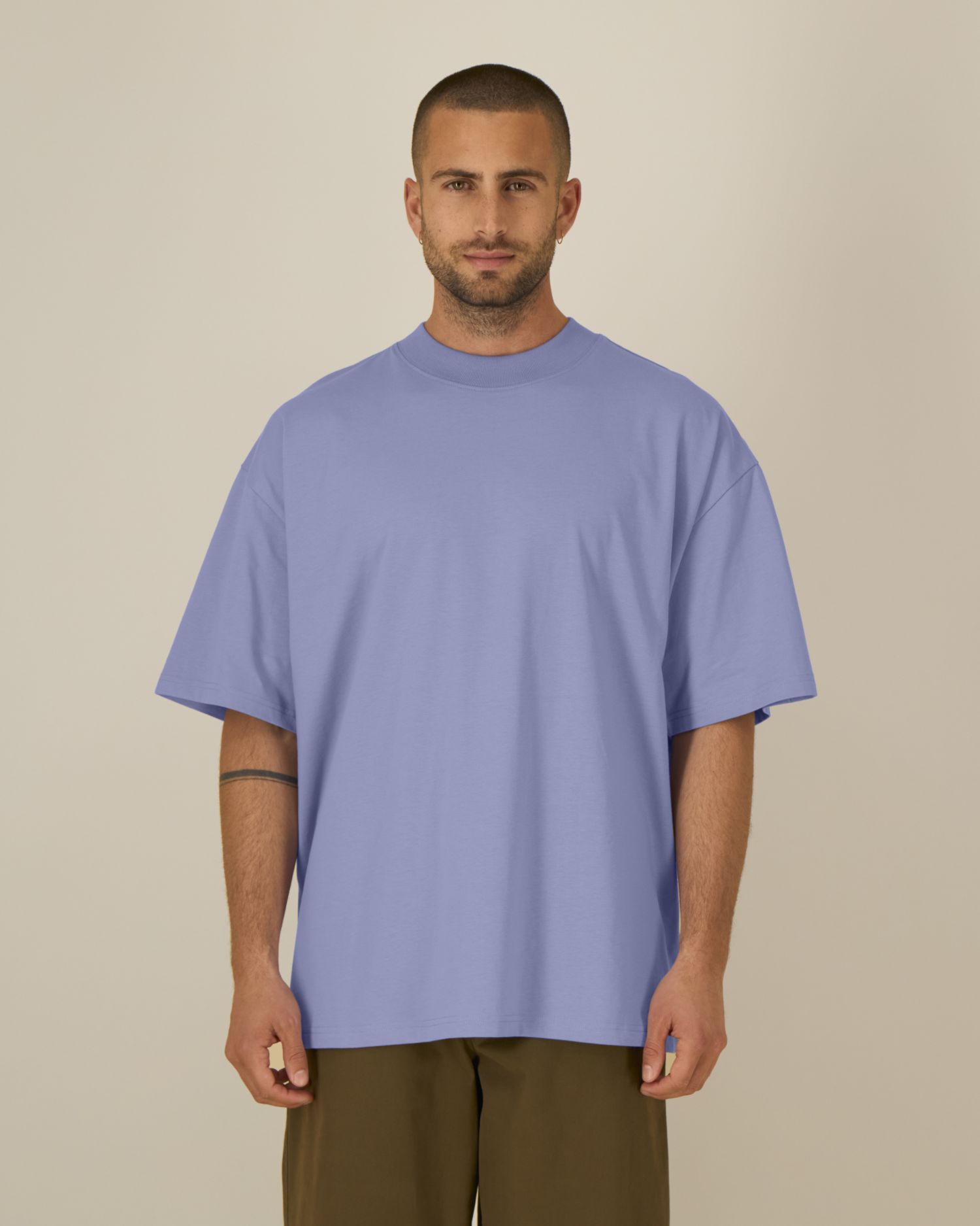 T-shirt unisex oversized ze stójką