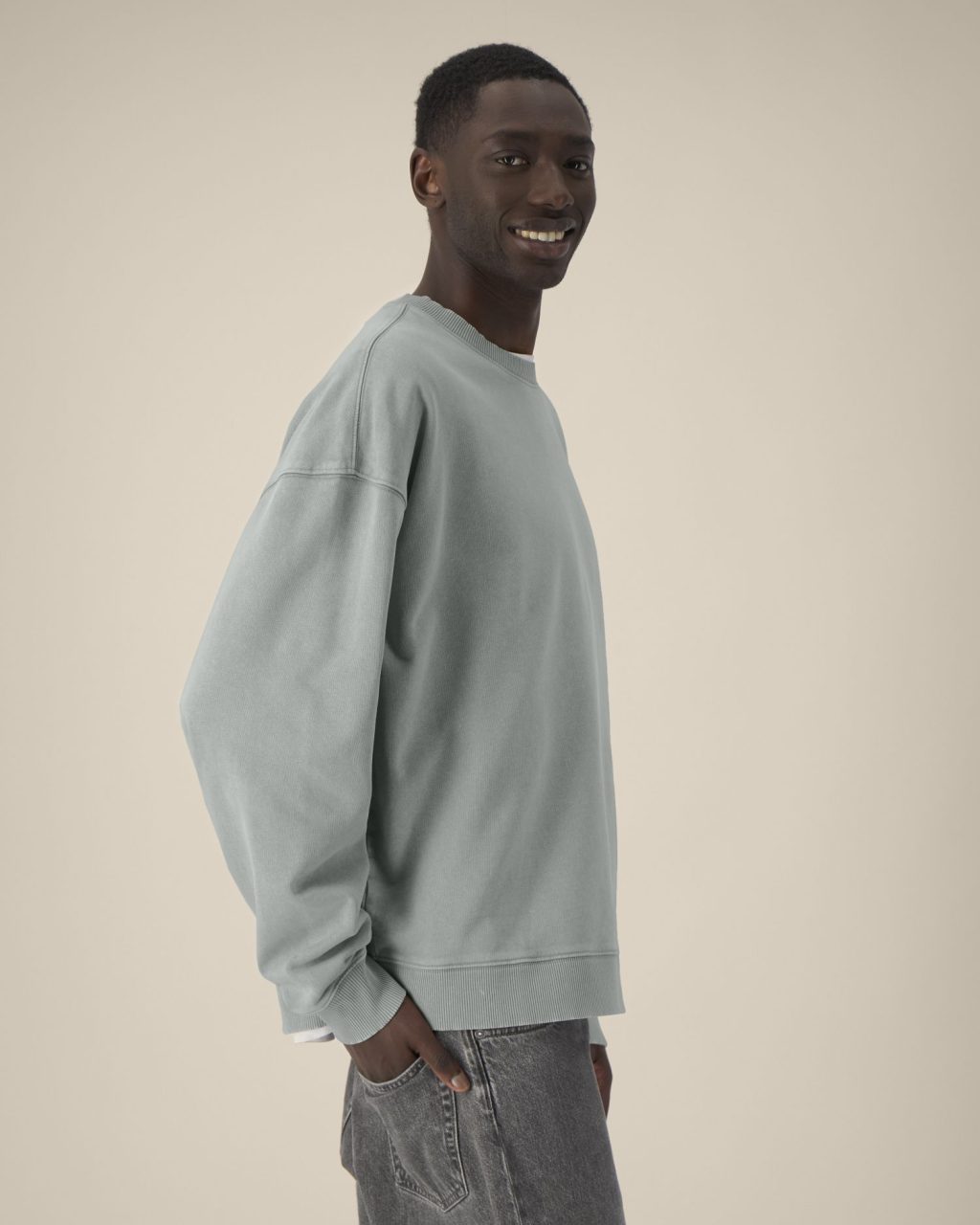 Bluza unisex crewneck oversized garment-dyed - obrazek 6