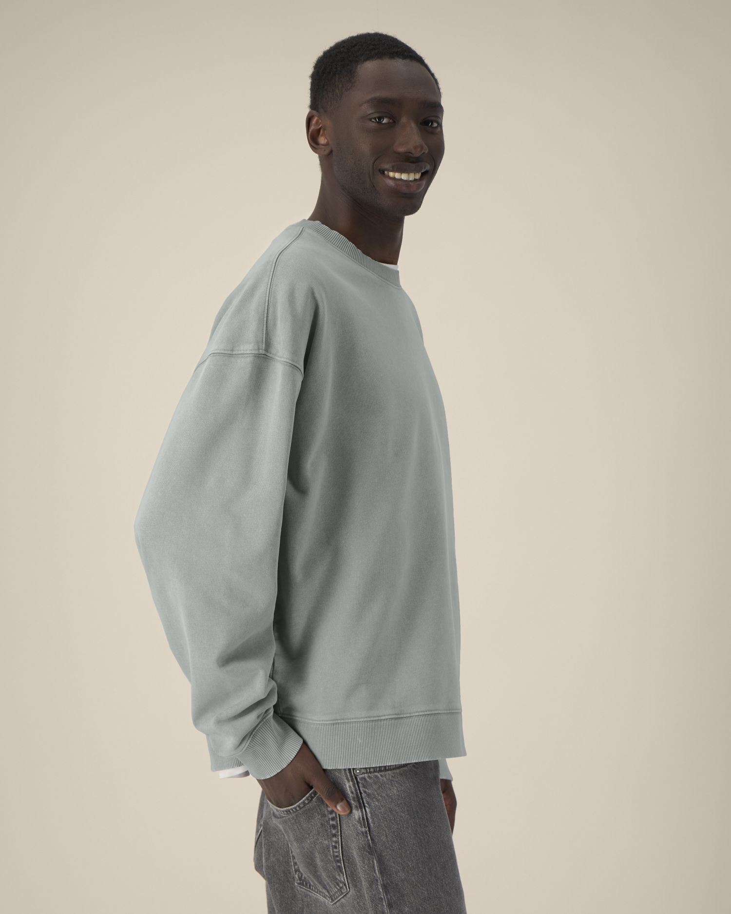Bluza unisex crewneck oversized garment-dyed - obrazek 6