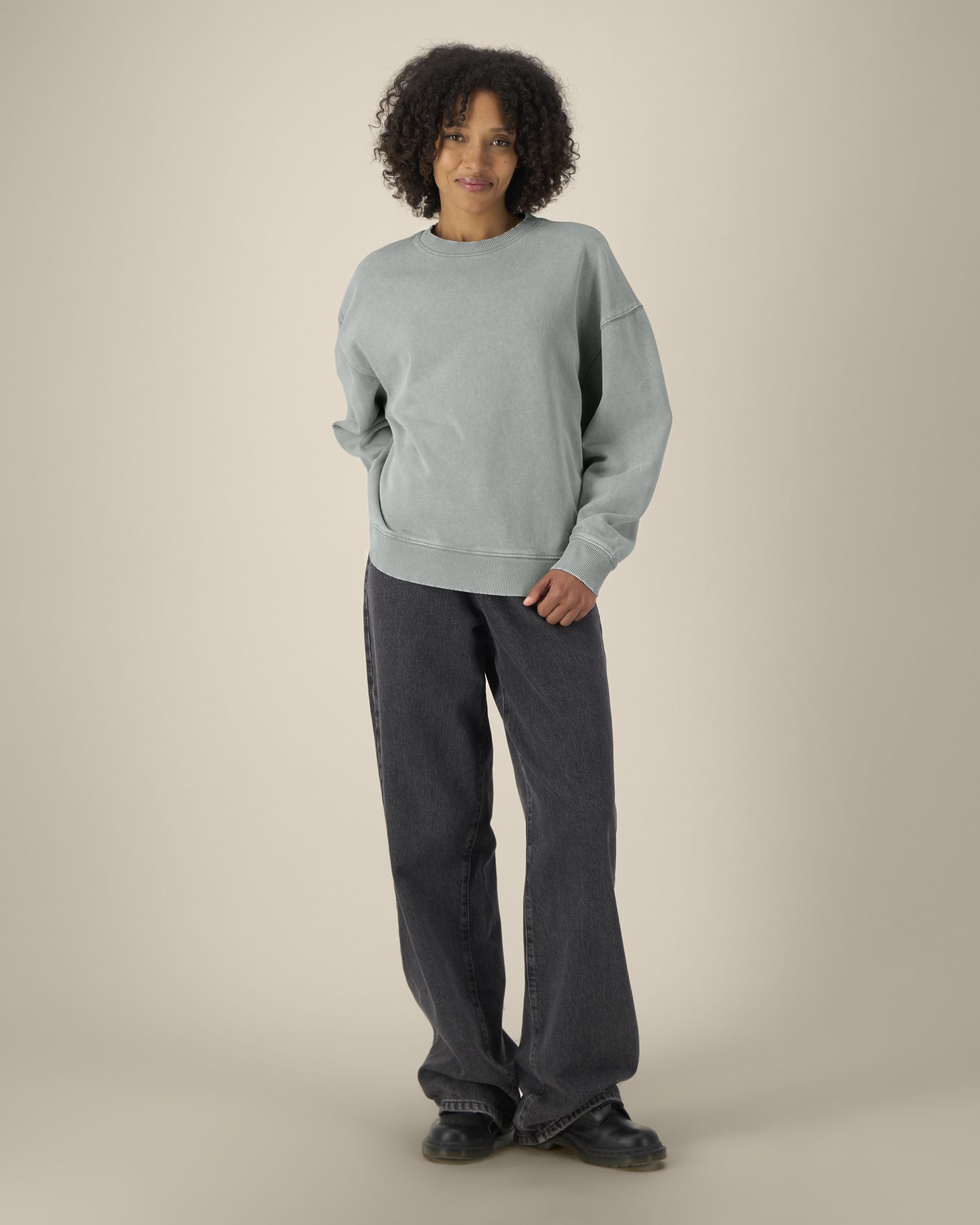 Bluza unisex crewneck oversized garment-dyed - obrazek 8