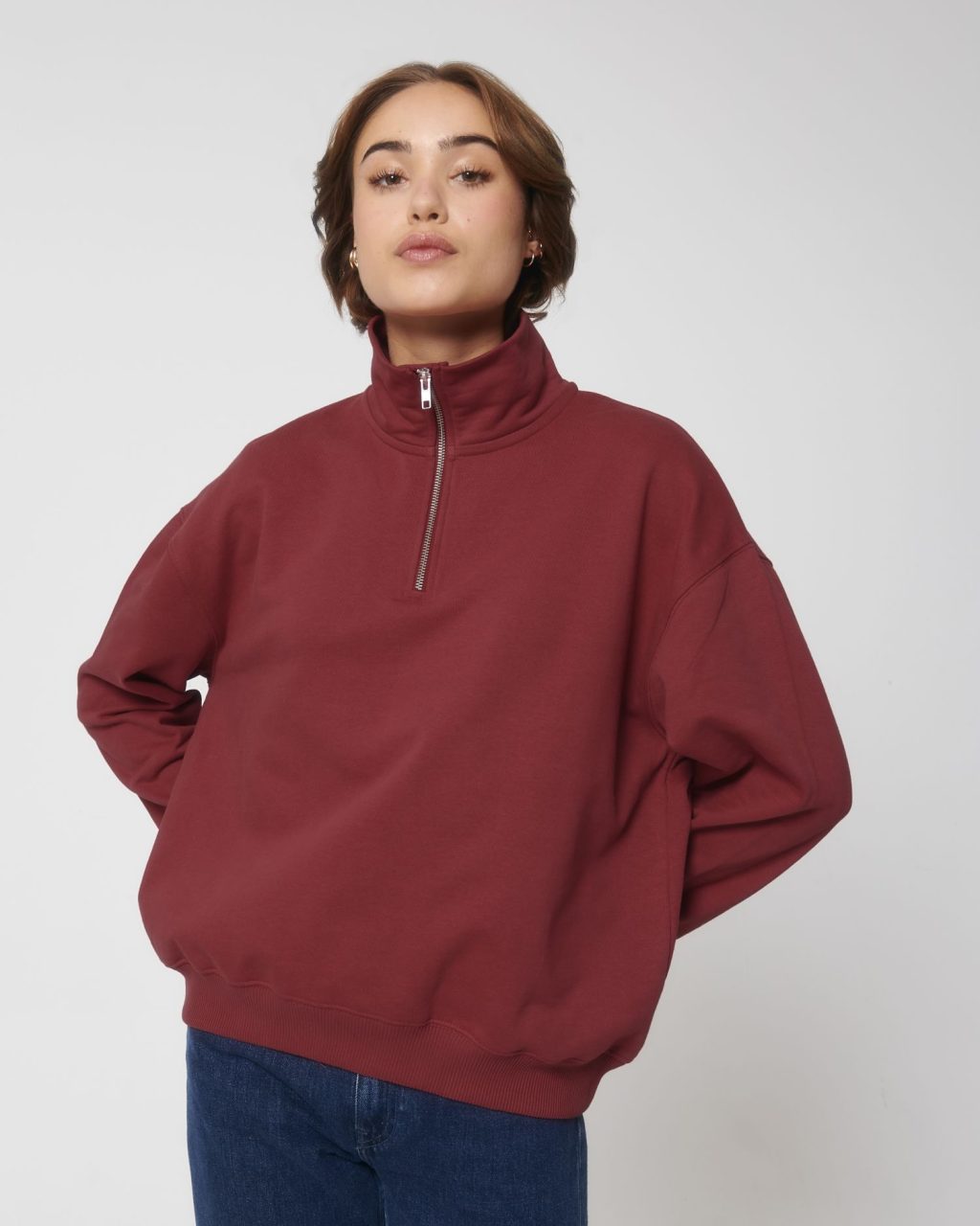 Bluza unisex boxy z krótkim zamkiem sucha w dotyku - obrazek 10