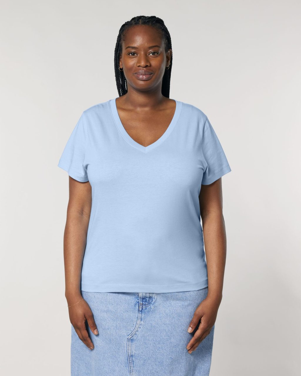 T-shirt damski z dekoltem V - obrazek 6