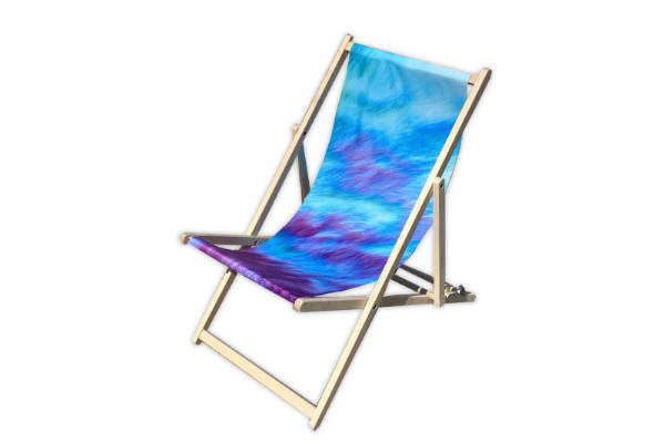 Wooden deck chairs with print