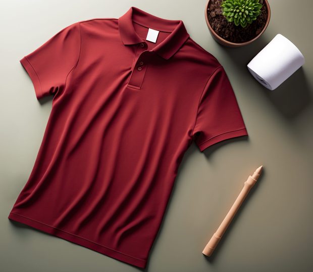 Bordowa koszulka polo