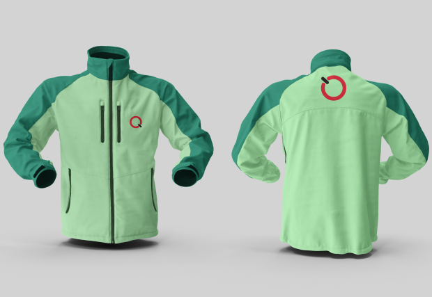 Zielona kurtka softshell z własnym nadrukiem